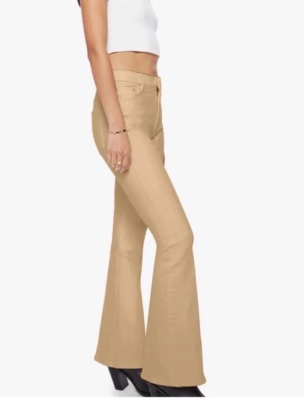 MOTHER High Waisted Weekender Skimp in Second Chance (Sand), Size 26